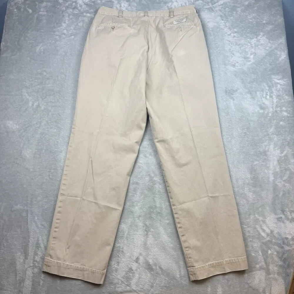 Vintage Polo Ralph Lauren Andrew Pant Mens 35x32 Double Pleated Chino Preppy